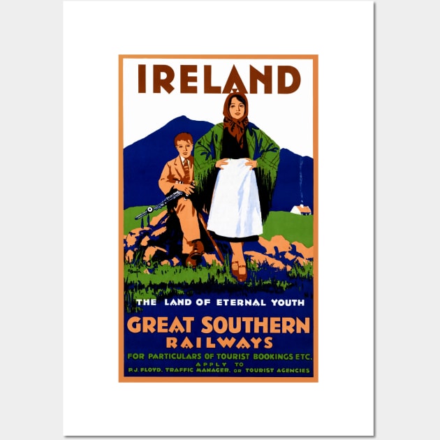 Vintage Travel Poster Ireland Great Southern Railways Wall Art by vintagetreasure